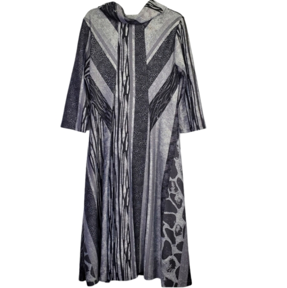 Signature by Robbie Bee Women Midi/Fit & Flare Dress Animal Print Size M - Picture 10 of 11